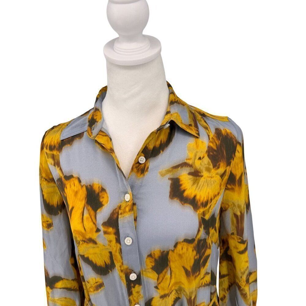 NWT J. Crew Amelia Shirtdress in Floral Drapey Viscose w/ Belted Waist Sz XXS - Picture 7 of 14